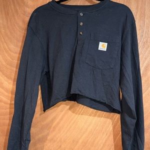 Over sized carhartt crop top front button